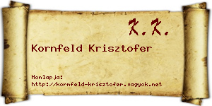 Kornfeld Krisztofer névjegykártya